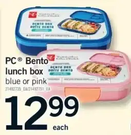 Fortinos PC bento lunch box offer