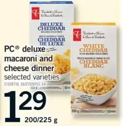 Fortinos PC deluxe macaroni and cheese dinner offer