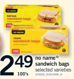 Fortinos no name sandwich bags offer