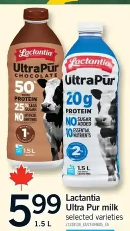 Fortinos Lactantia Ultra Pur milk offer