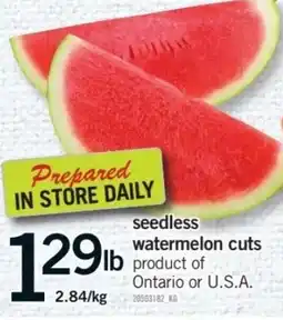 Fortinos seedless watermelon cuts offer