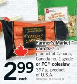 Fortinos Farmer's Market carrots offer