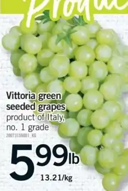 Fortinos Vittoria green seeded grapes offer