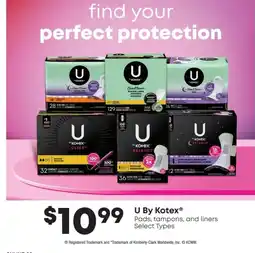 Fortinos U By Kotex Pads, tampons, and liners offer