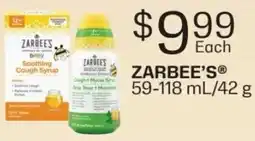 Fortinos Zarbee's baby soothing cough syrup offer