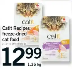 Fortinos Catit Recipes freeze-dried cat food offer