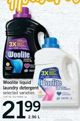Fortinos Woolite liquid laundry detergent offer