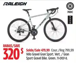 Canadian Tire Raleigh Vélo Gravel Gran Sport. Vert. / Gran Sport Gravel Bike. Green. offer