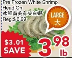 Yours Food Mart Pre Frozen White Shrimp Head On offer