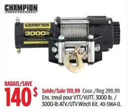 Canadian Tire Champion 3000-lb ATV/UTV Winch Kit offer