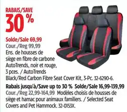 Canadian Tire AutoTrends black/red carbon fibre seat cover kit offer