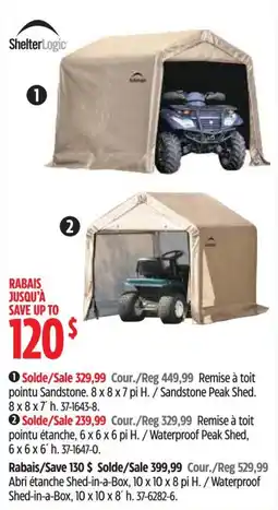 Canadian Tire ShelterLogic Sandstone Peak Shed offer