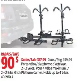 Canadian Tire Thule 2+2 Bike Hitch Platform Carrier offer