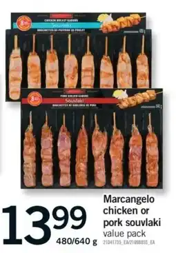 Fortinos Marcangelo chicken or pork souvlaki offer