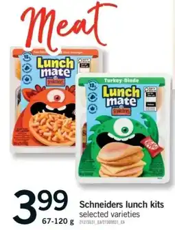 Fortinos Schneiders lunch kits offer
