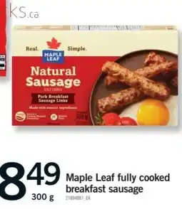 Fortinos Maple Leaf natural sausage offer