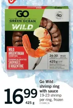 Fortinos Go wild shrimp ring with sauce offer