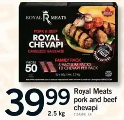 Fortinos Royal meats pork and beef chevapi offer