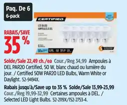 Canadian Tire Certified led bulbs offer