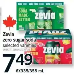 Fortinos Zevia zero sugar soda selected varieties offer