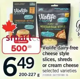 Fortinos Violife cheese style slices, shreds or cream cheese offer