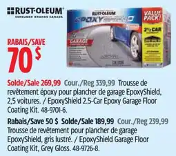 Canadian Tire Rust-oleum epoxy shield 2.5-car garage floor coating kit offer