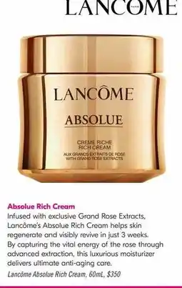 Shoppers Drug Mart Lancome absolue rich cream offer