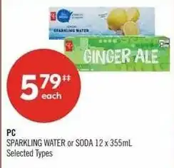 Shoppers Drug Mart PC sparkling water or soda offer