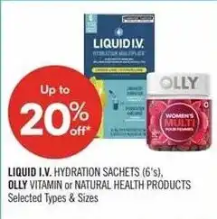 Shoppers Drug Mart Liquid I.V. hydration sachets offer