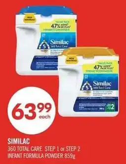 Shoppers Drug Mart Similac 360 total care step 1 or step 2 infant formula powder offer