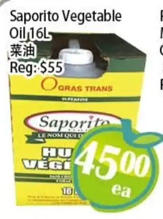 Food Depot Supermarket Saporito vegetable oil offer
