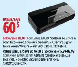Canadian Tire Cuisinart Digital Touch Screen Vacuum Sealer offer