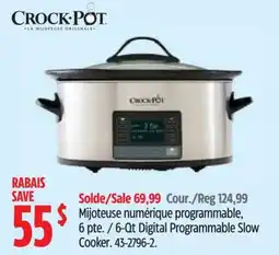 Canadian Tire Crock-Pot Digital Programmable Slow Cooker offer
