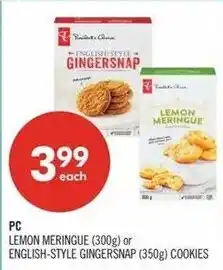 Shoppers Drug Mart PC lemon meringue or english-style gingersnap cookies offer