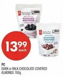 Shoppers Drug Mart PC dark or milk chocolate covered almonds offer