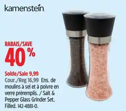 Canadian Tire Kamenstein salt & pepper glass grinder set offer