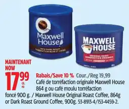 Canadian Tire Maxwell House original roast coffee offer