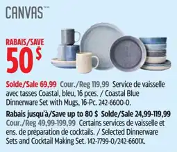 Canadian Tire Canvas coastal blue dinnerware set with mugs 16-pc offer