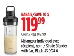 Canadian Tire Single Blender with Jar, Black offer