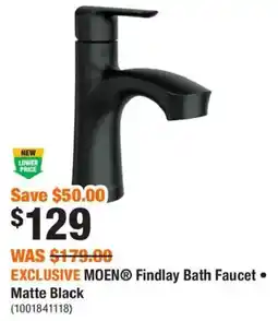 Home Depot Moen findlay bath faucet matte black offer