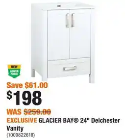Home Depot Glacier bay 24" delchester vanity offer