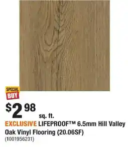 Home Depot Lifeproof hill valley oak vinyl flooring offer