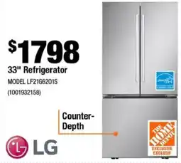 Home Depot LG 33" Refrigerator offer