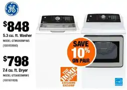 Home Depot Ge washer and dryer offer