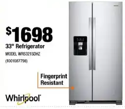Home Depot Whirlpool 33" Refrigerator offer