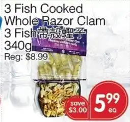 Kings Fair Supermarket 3 Fish Cooked Whole Razor Clam offer