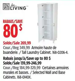 Canadian Tire for living tall laundry cabinet offer