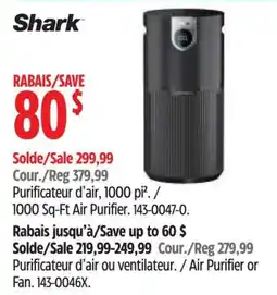Canadian Tire Shark purificateur d'air, 1000 pi². / 1000 Sq-Ft Air Purifier. 143-0047-0. offer