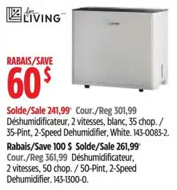 Canadian Tire for living dehumidifier offer