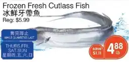 Kings Fair Supermarket Frozen Fresh Cutlass Fish offer